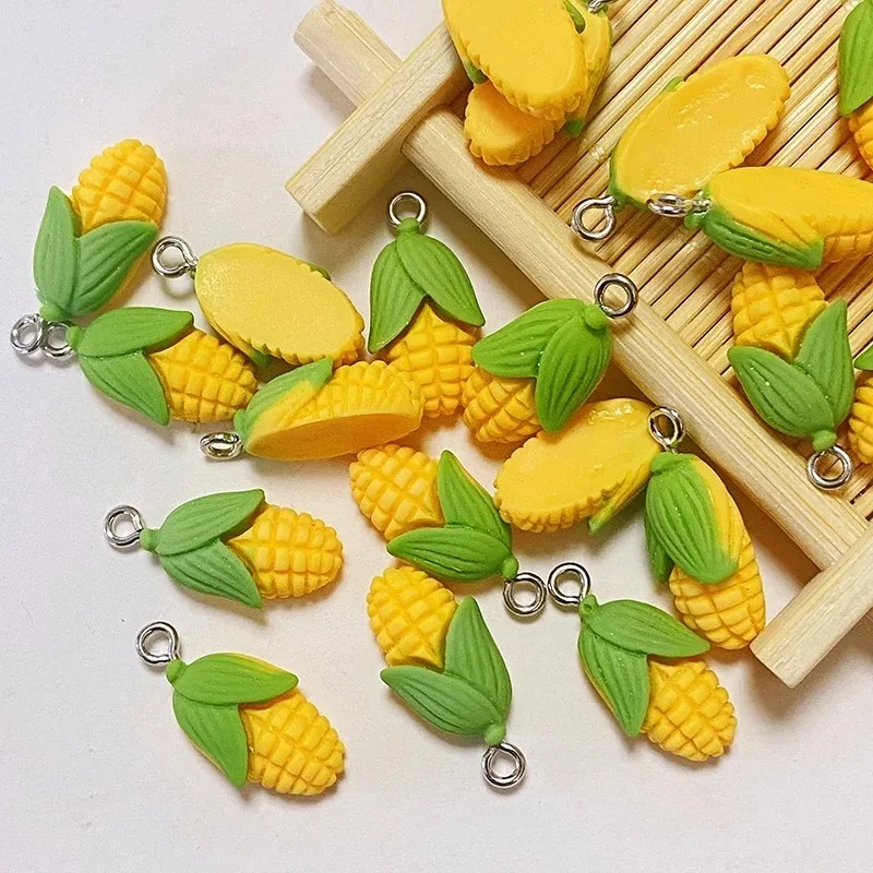 Health Wellness Lifestyle - 20個入り 面白いミニコーン野菜樹脂チャーム 人工食品ペンダント DIYクラフト用品 イヤリング ブレスレット