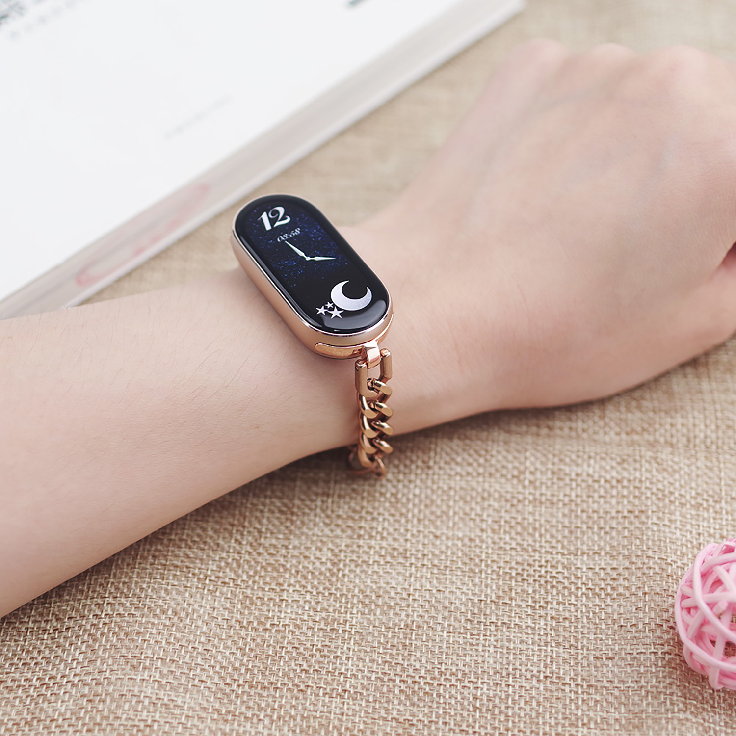 Health Wellness Bracelet - Mi Band 11用ストラップチェーン、Mi Band 10、9、8、7、6、5用スマートブレスレットストラップ、Xiaomiスマートバンド9用レディースウォッチバンド。