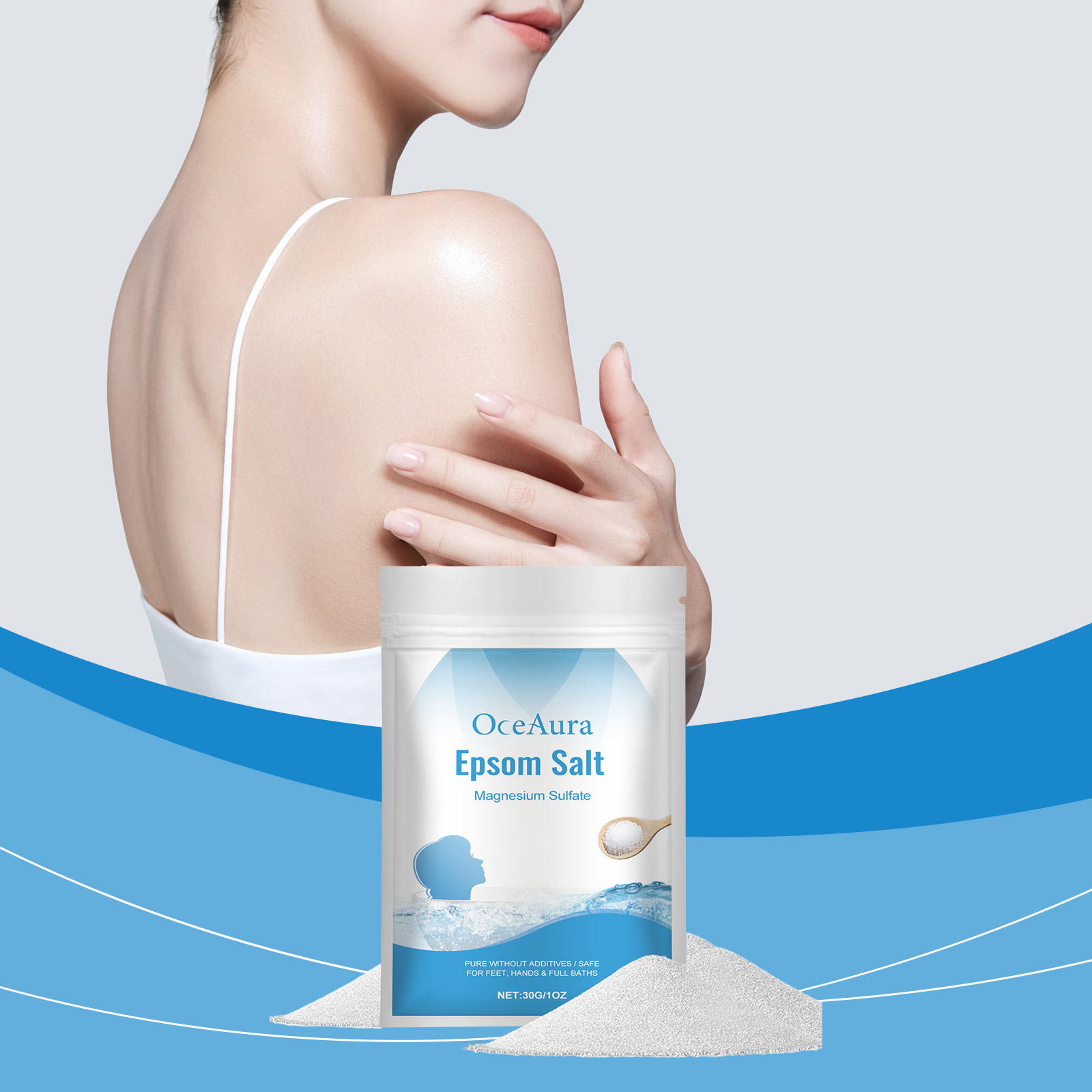 Bath Salts Magnesium - エプソムソルト 硫酸マグネシウム 保湿 角質除去 純粋な天然 足