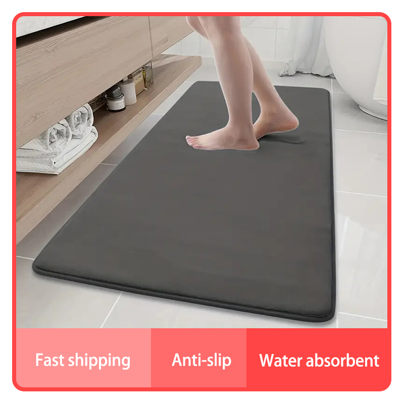 Bamboo Bath Mat - 大型バスルーム滑り止めフロアマット滑り止め吸水バスルームカーペットバスタブフロアマット家の装飾