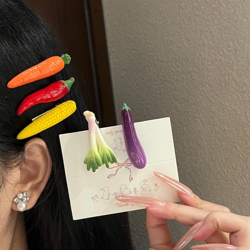 面白い野菜の形をしたヘアピン、リアルな食品を模したヘアバレッ - Health Wellness Lifestyle のレビューと価格