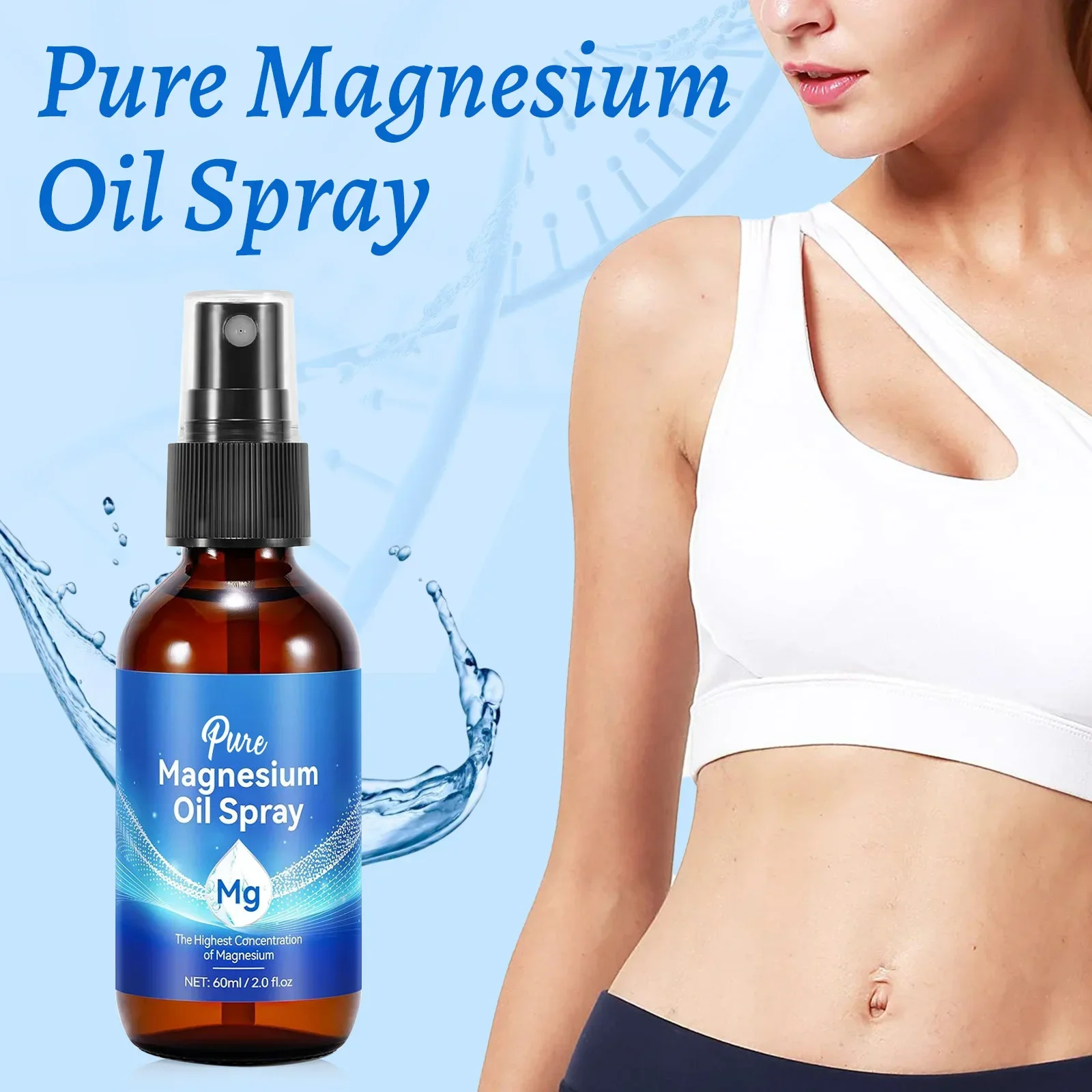 マグネシウムボディオイルスプレー 60ml 10%ミネラル配 - Bath Salts Magnesium のレビューと価格